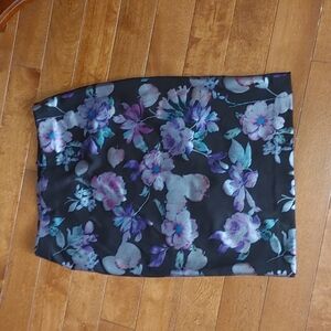Floral Black Pencil Skirt